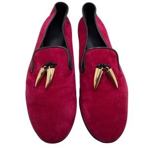 {Giuseppe Zanotti} Dalila Shark Tooth  Suede Loafers